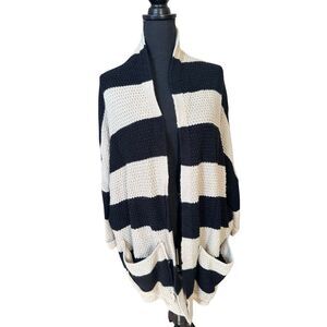 Cotton Emporium Chunky Striped Oversized Cardigan | Size Small